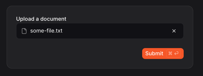 A single file upload field rendered in Vibe Work.