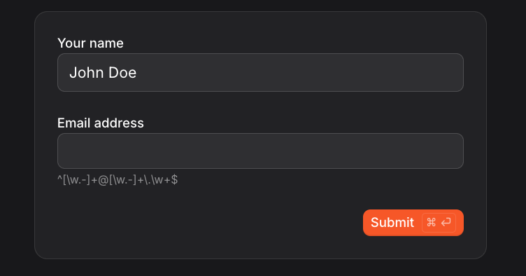 A text field rendered in Vibe Work.